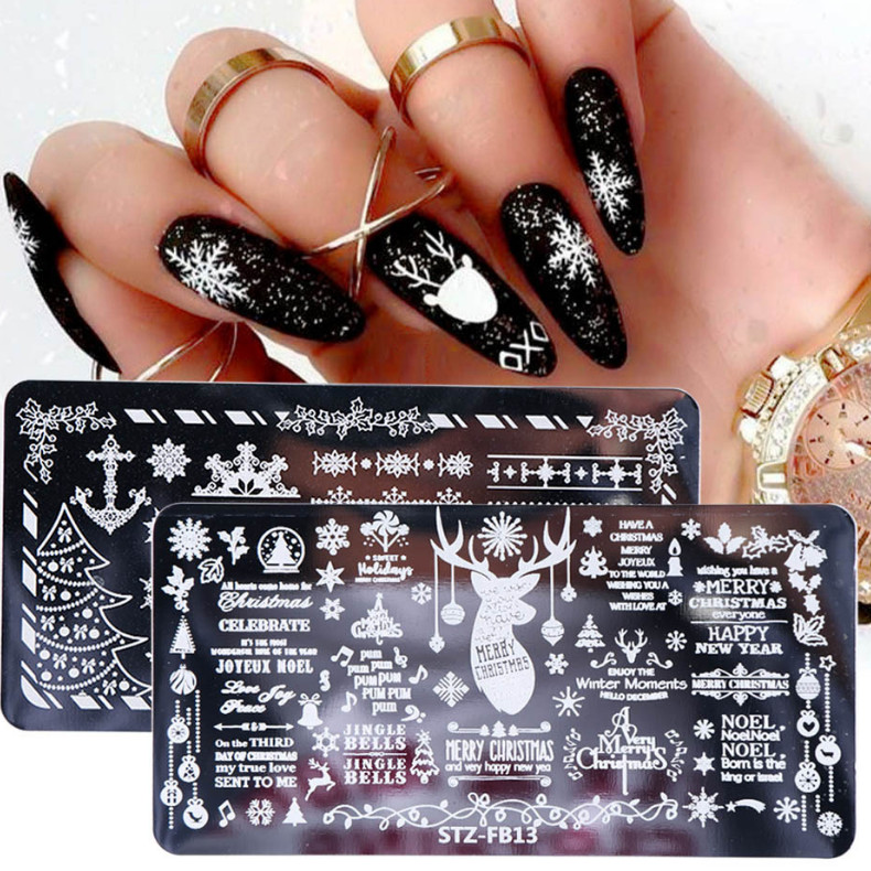Snowflake Butterfly Musical Love Nail Art Stamping Manicure Template Image Plate