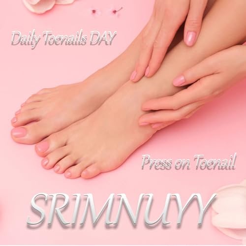 Square Press on Toenails Short White Gradient False Toe Nails Glossy Toenail