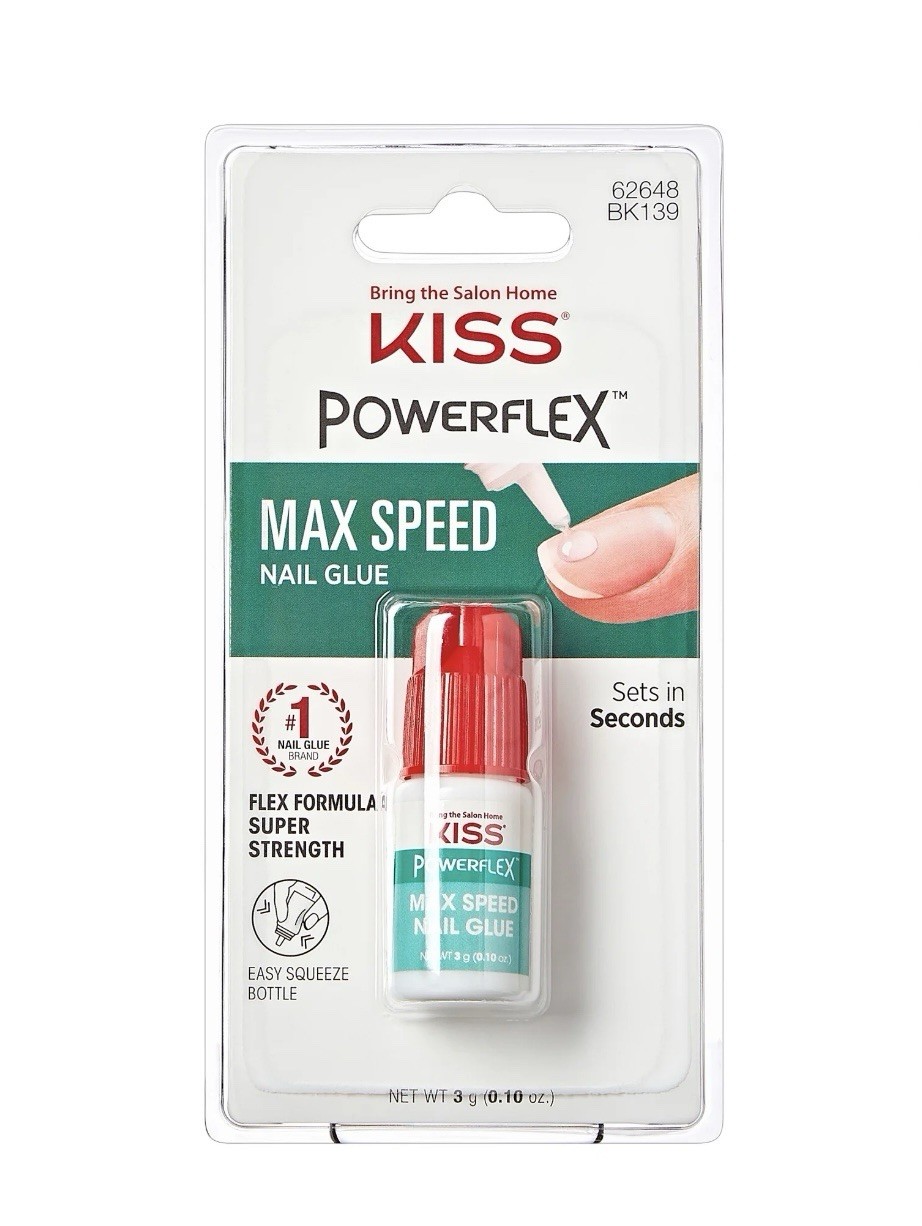 KISS PowerFlex Maximum Speed Nail Glue for Press On Nails, 3g/0.10 oz Pack of 1