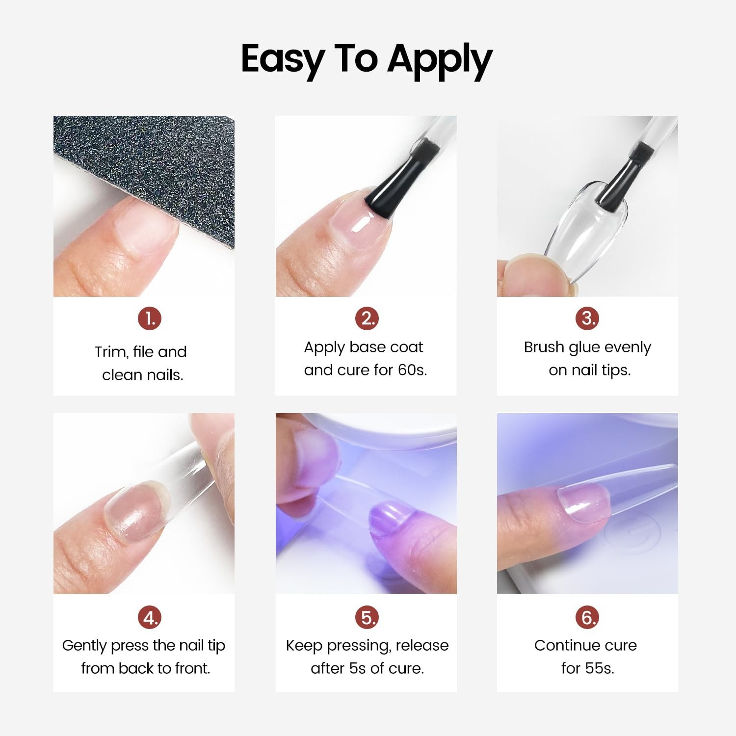 10ml Clear Nail Glue Gel Compatible with Acrylic Long Lasting Extension