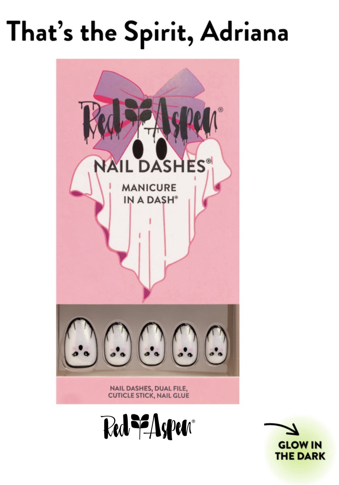 Red Aspen Nail Dashes -That’s the Spirit, Adriana-Halloween Glow In The Dark B6f