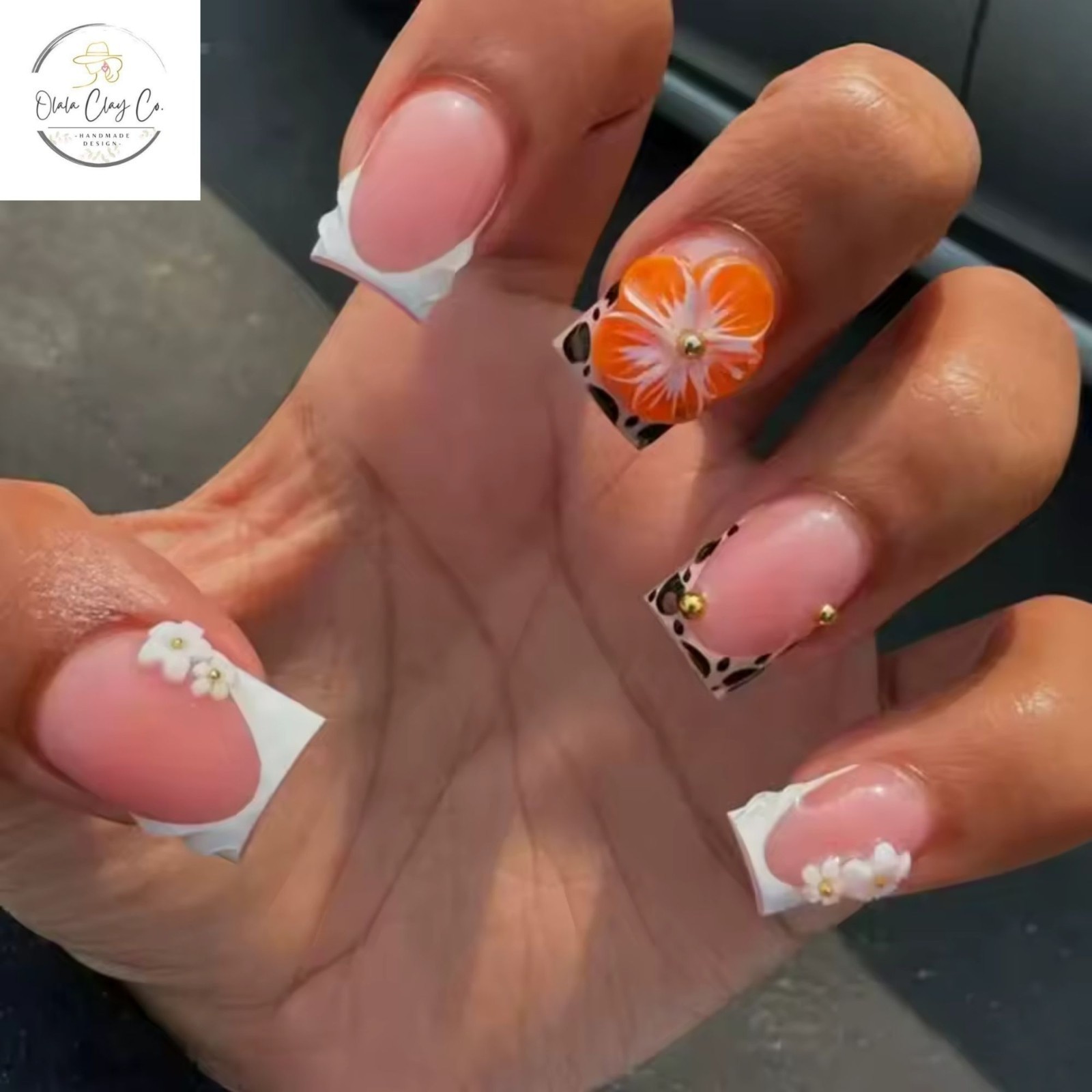 Olalaclayco Handmade Press On Nails, Hand Painted Gel False Nails, Luxury Custom