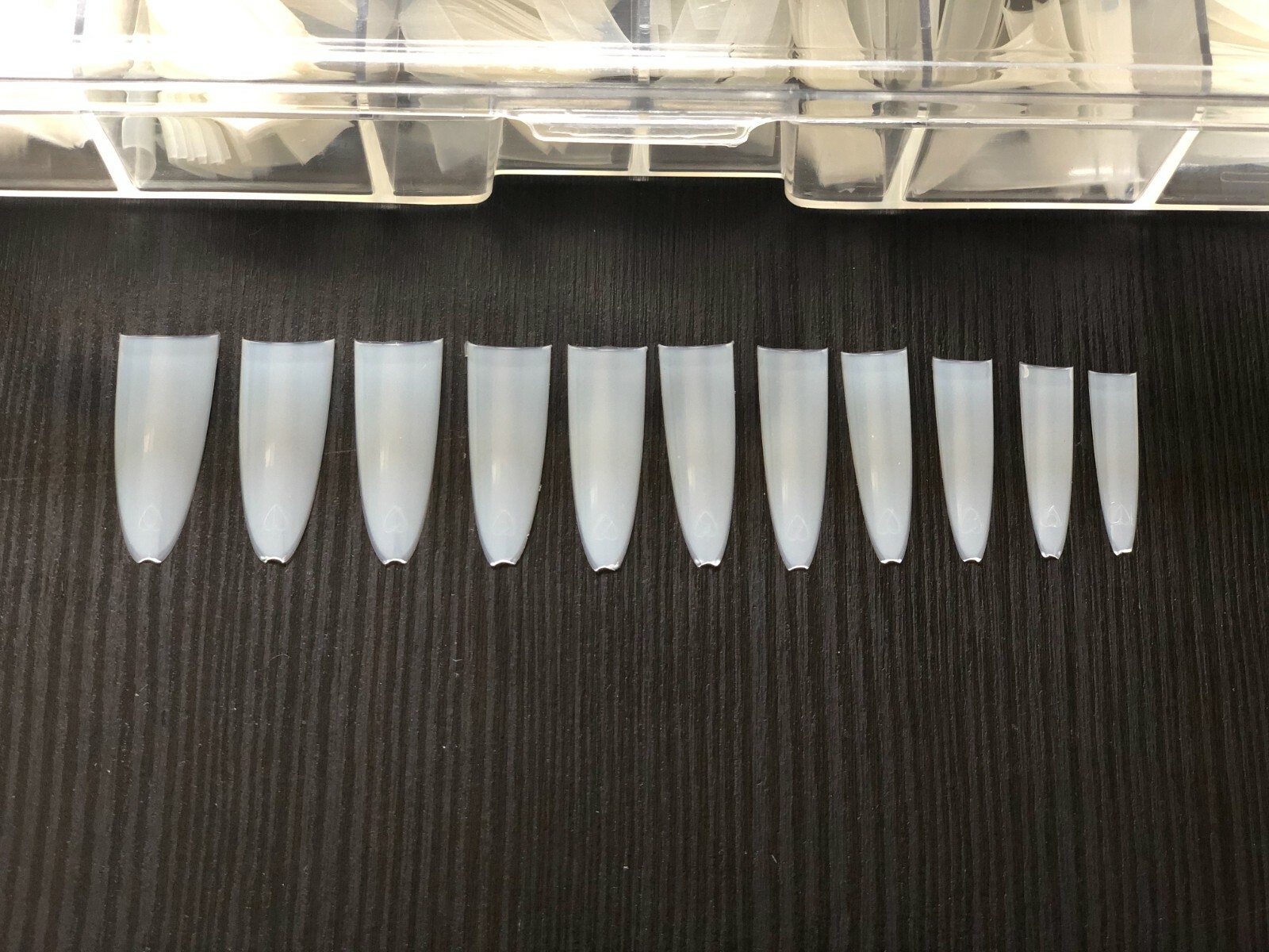 Lamour Vector Shape – Curve Half Moon Natural Nail Tips – Box 100 tips USA