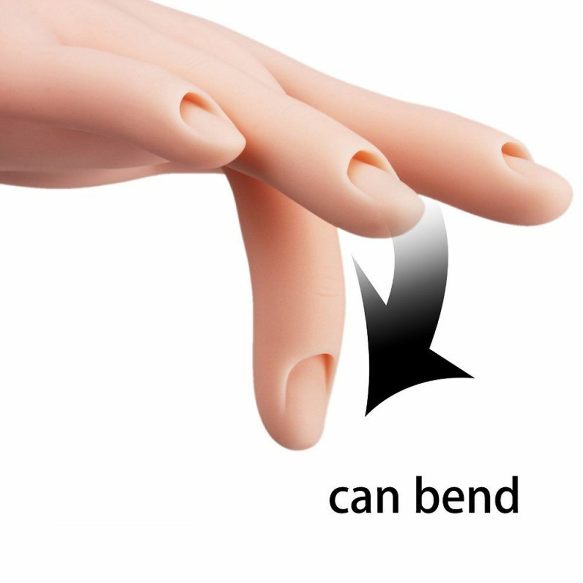 Flexible Practice Training Fake Hand Model Display & 100Pcs Full False Nail Tips