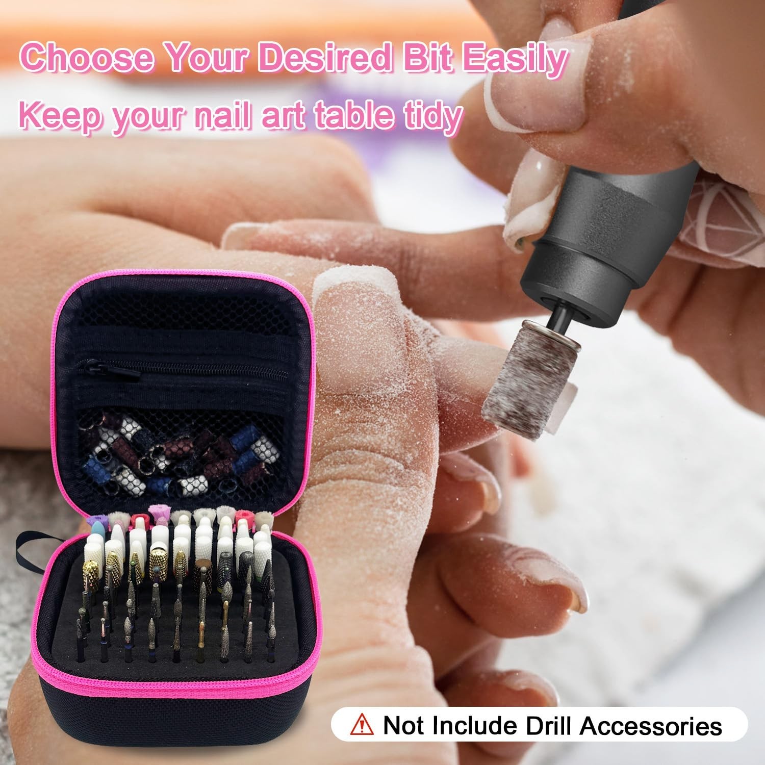 81 Holes Nail Drill Bit Holder (ONLY CASE),Dustproof Portable Organizer Stora…