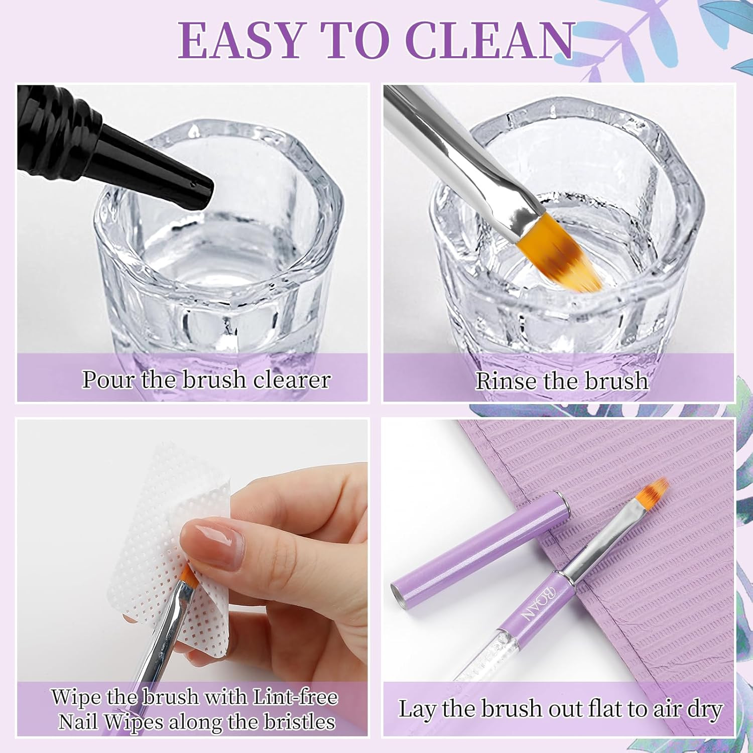 Ombre Nail Art Brush with Rhinestone Handle for Gel Gradient & Line Design