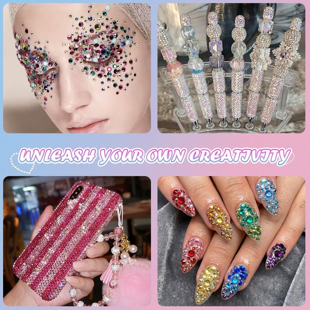 48000Pcs Resin Jelly Rhinestones for Bedazzling, 48 Colors 3mm Colorful Flatb…