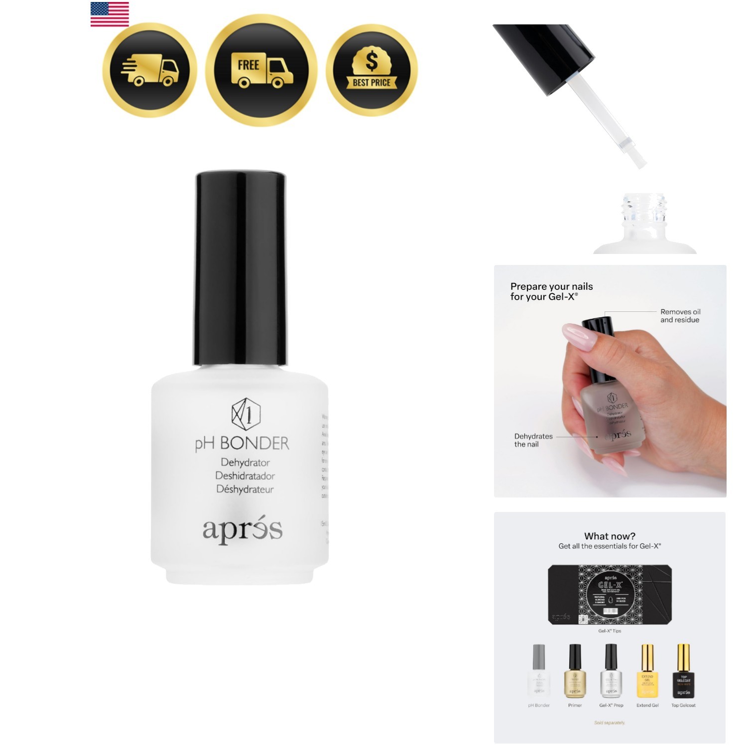 pH Bonder 15ml, Nail Dehydrator Prep & Cleanse
