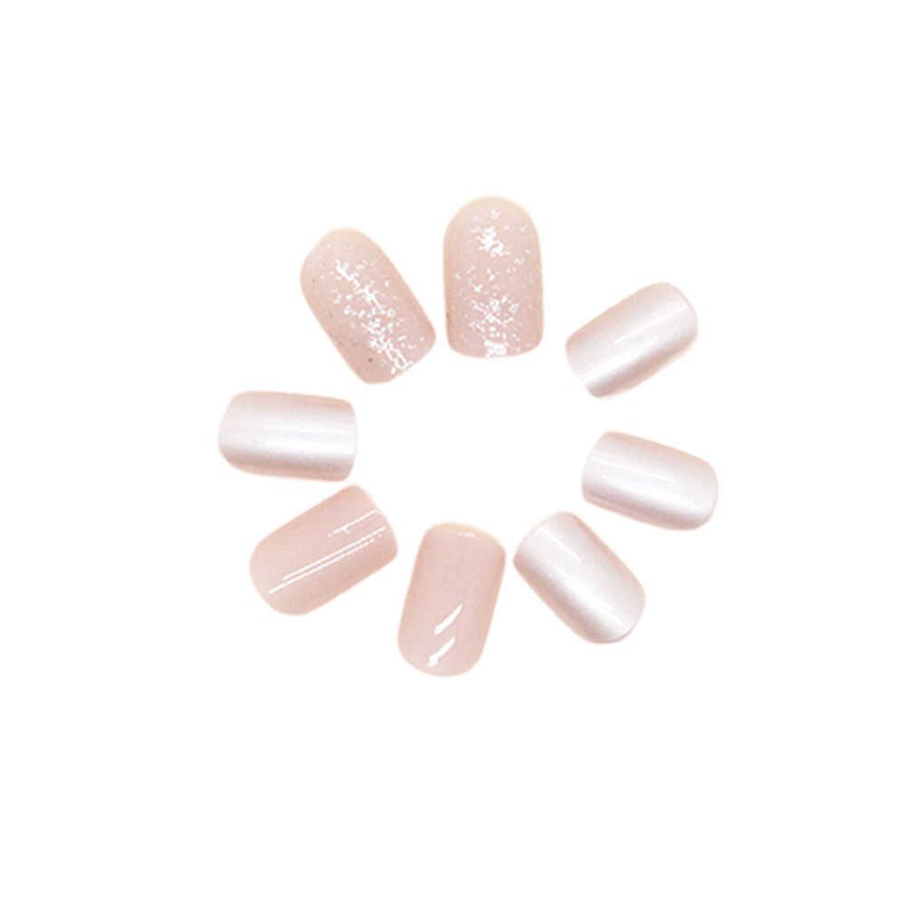 Press On Nails Short Square Reusable Nail Tips Nails Glue Gel Fake Nails