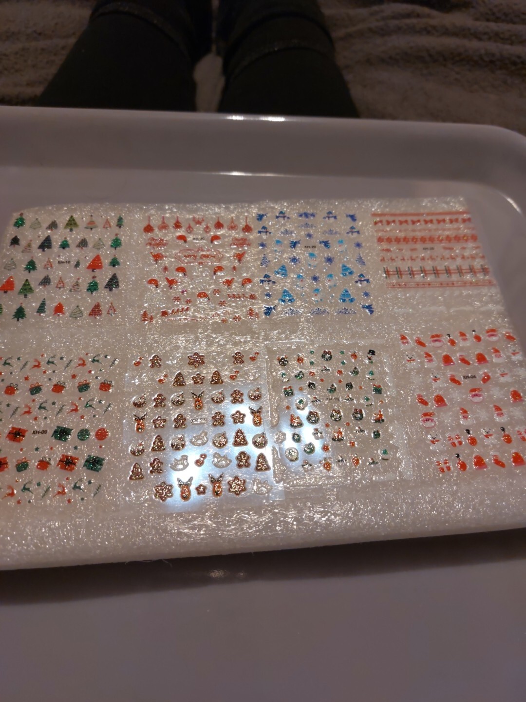 8 X Small Sheets Of Christmas Nail Art Stickers (Dn175) New