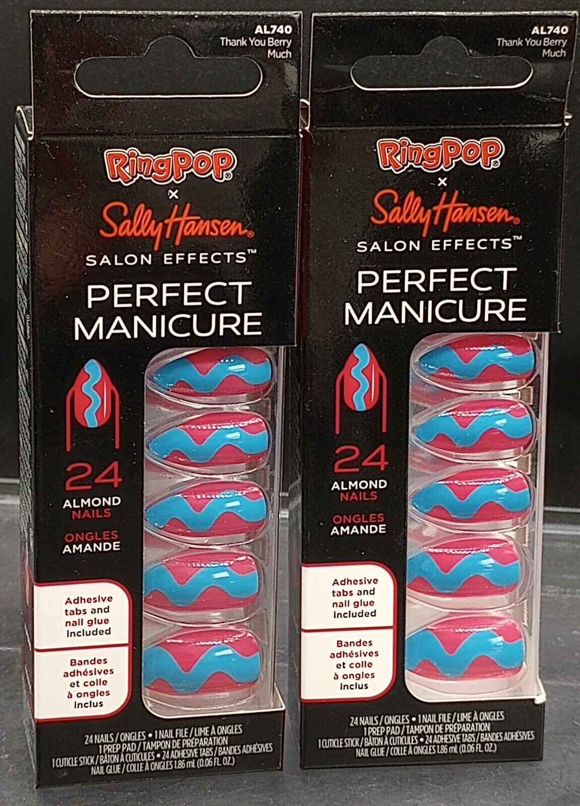 (2 Pk) Sally Hansen Ring Pop Salon Effects Press-On #AL740 Thank You Berry Much