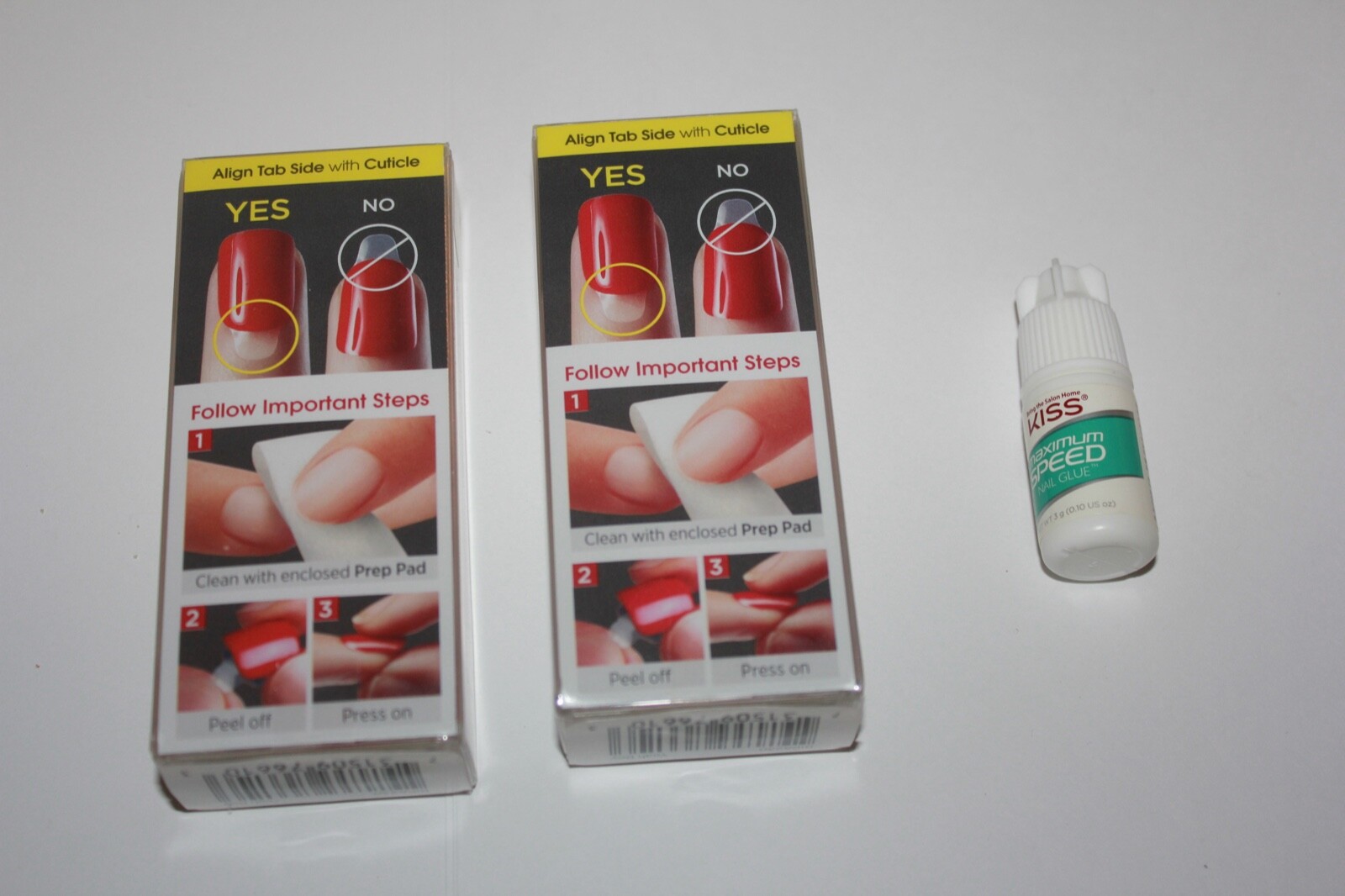 Lot/2 Kiss Impress Press-On Manicure 30 Nails BIPA230 Yeah Boy In Box + Glue