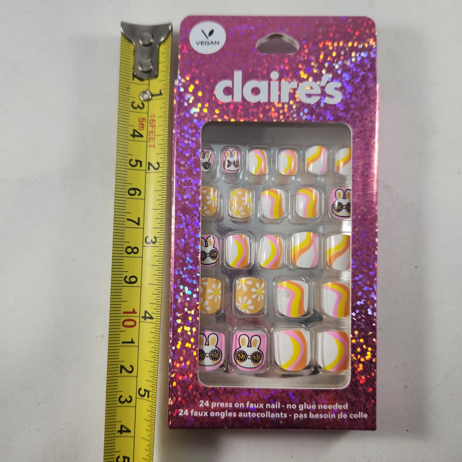 Claire’s Press On Faux Nails Set of 24 Bunny Rabbits
