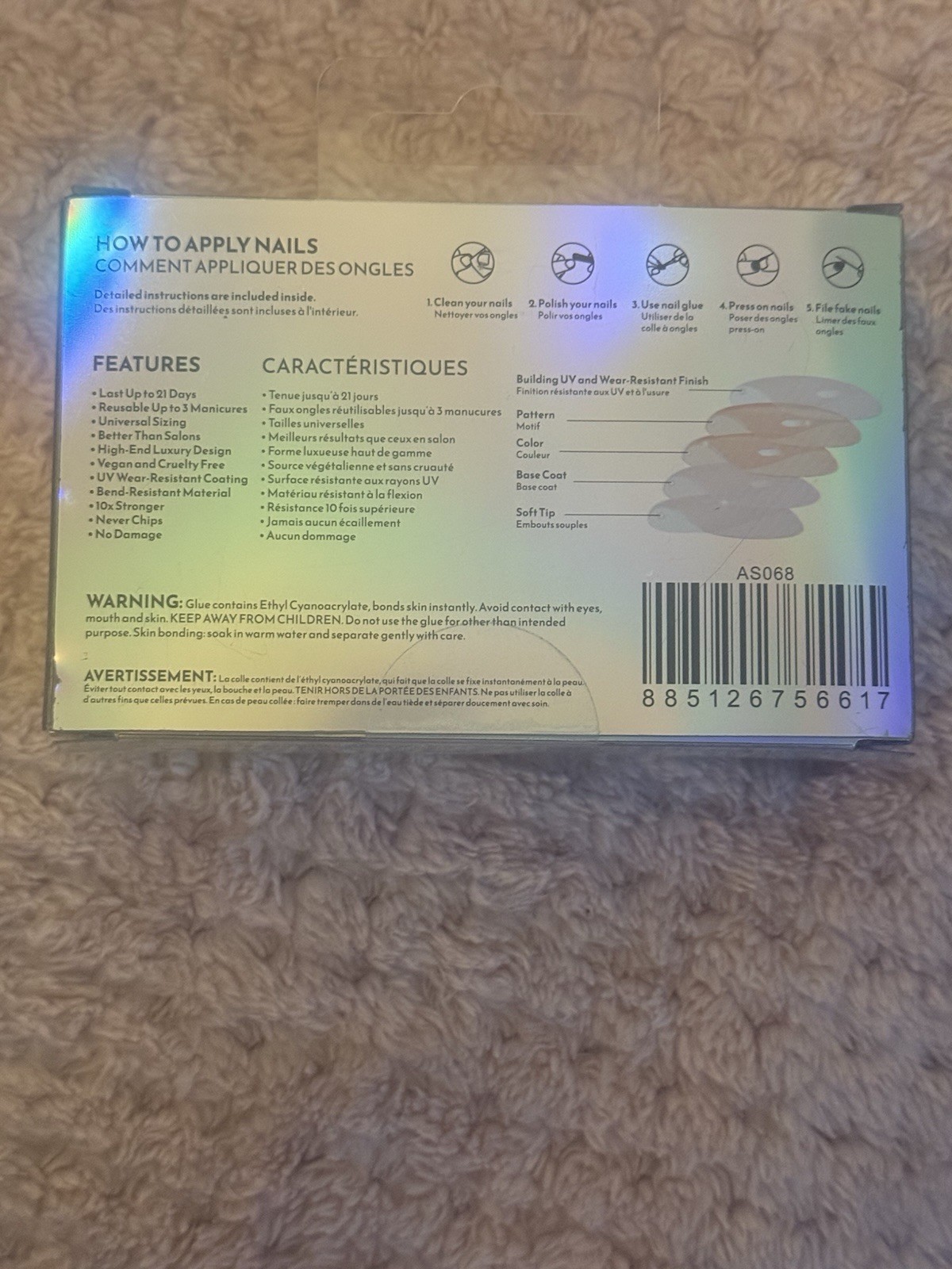 Nail Reformation Press-On Nails Almond Shape Blue Green Nude Shiny UV Luxury
