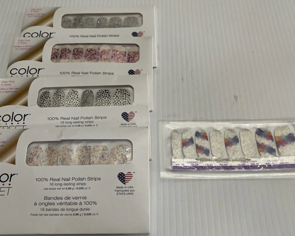 Color Street Bundle Of 5 Packages Nail Polish Strips Variety