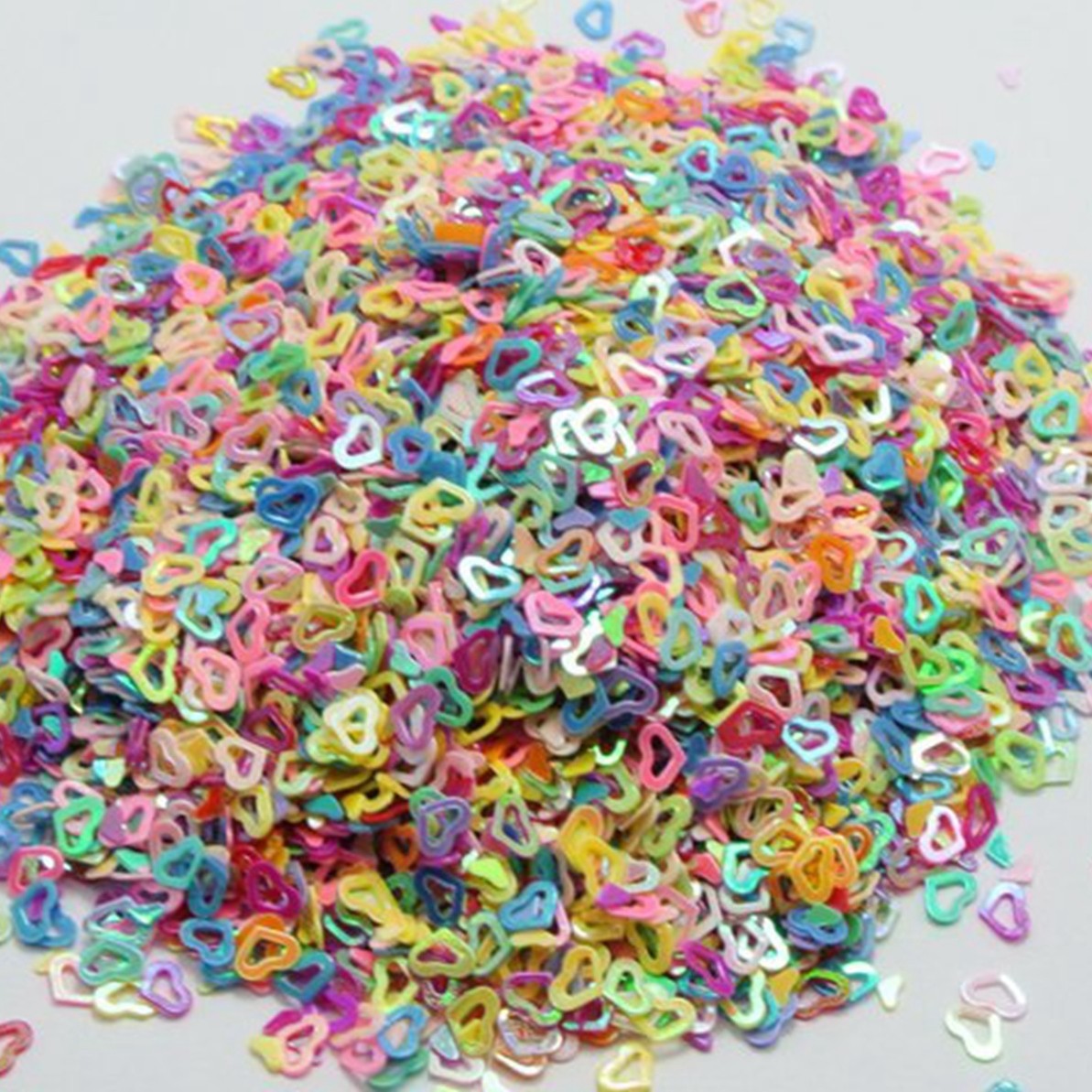 50Gram Mixed Color Hollow Heart Sequins Loose Tiny Tips 4X3mm Nail Art