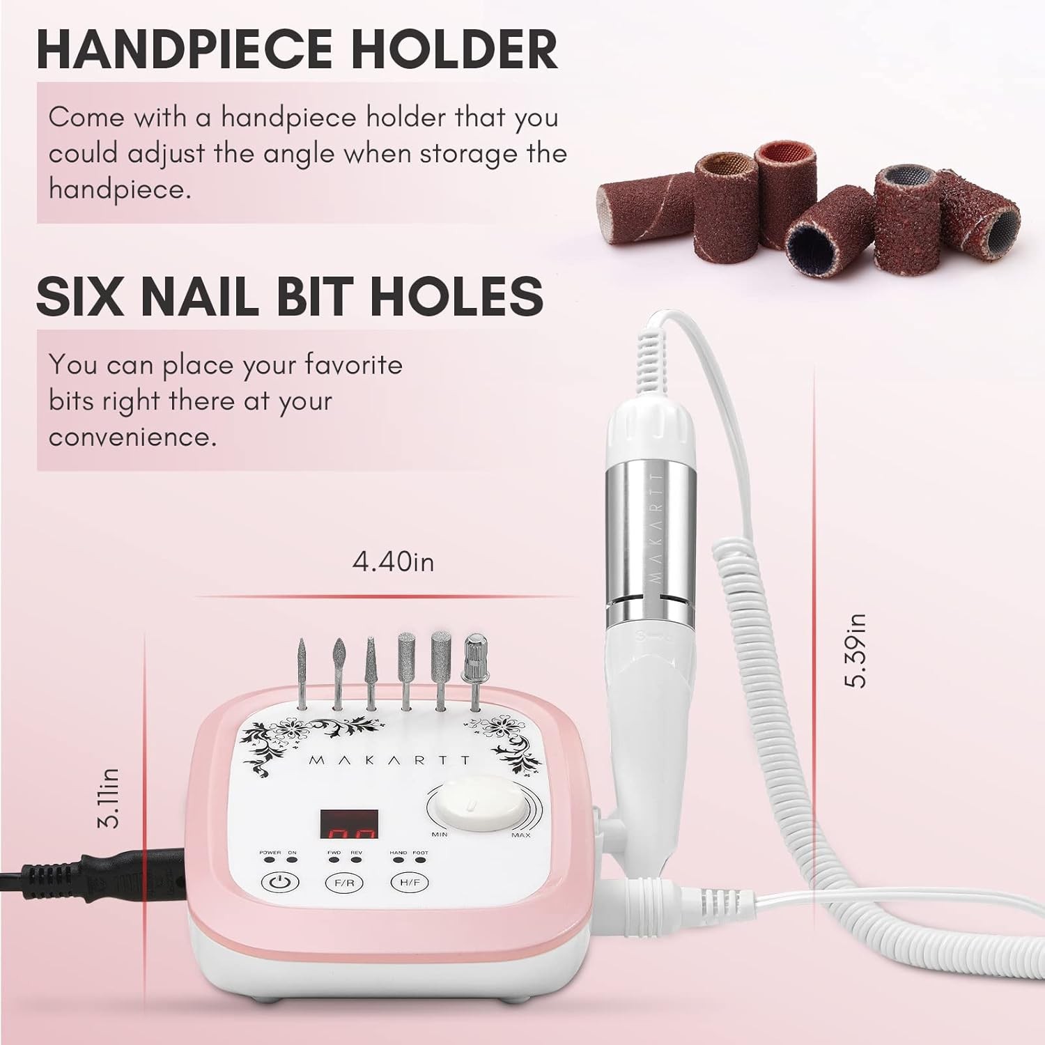 Nail file machine – Professional 35000RPM electricnail filemachine,drill bit set