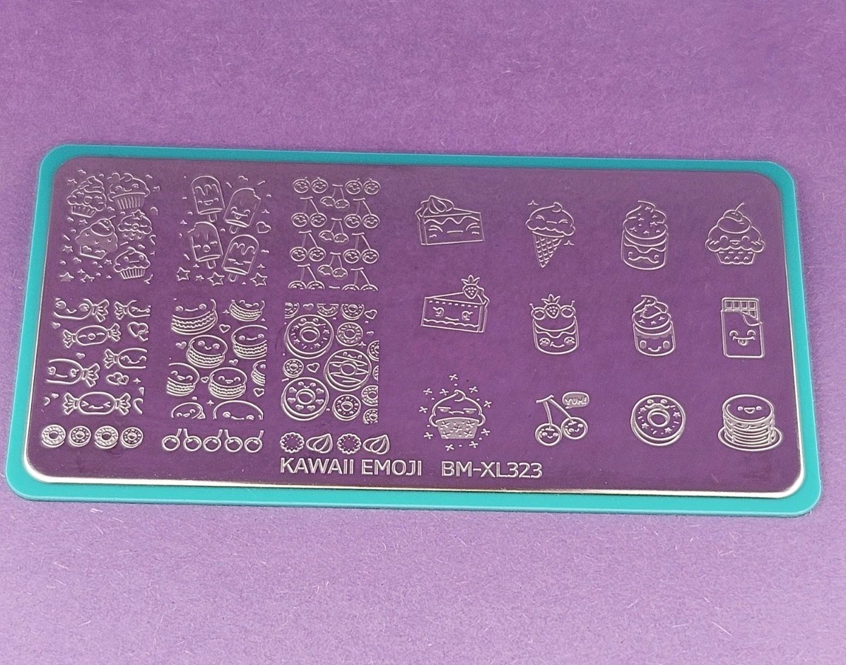 Maniology Bundle Monster BM-XL323 Kawaii Emoji Food Candy Donut Nail Stamp Plate