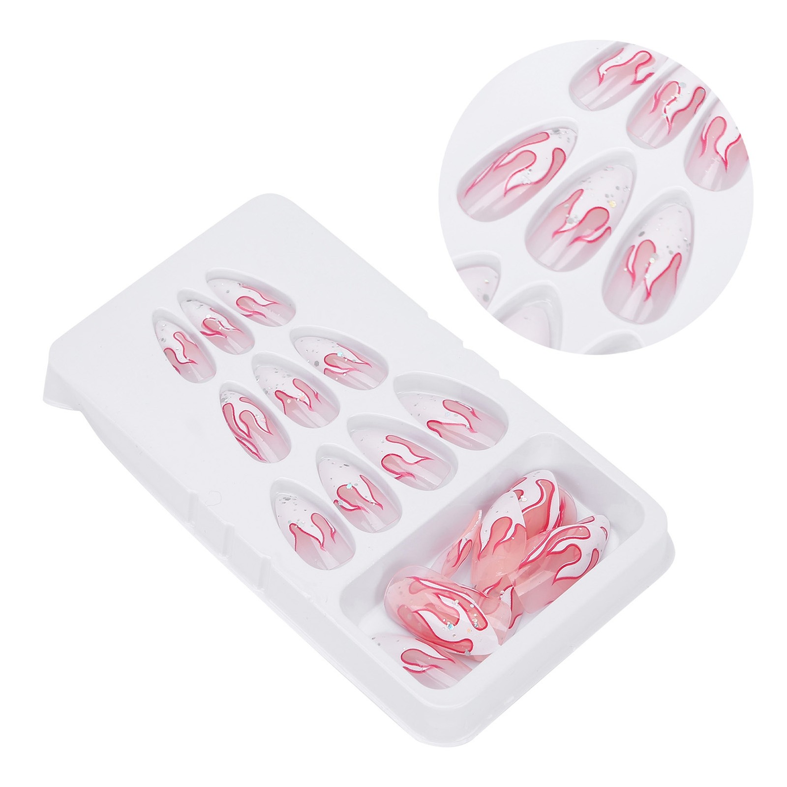 24pcs Women Girls Exquisite False Nails Full Cover Fashionable Fake Nail Tip CHU