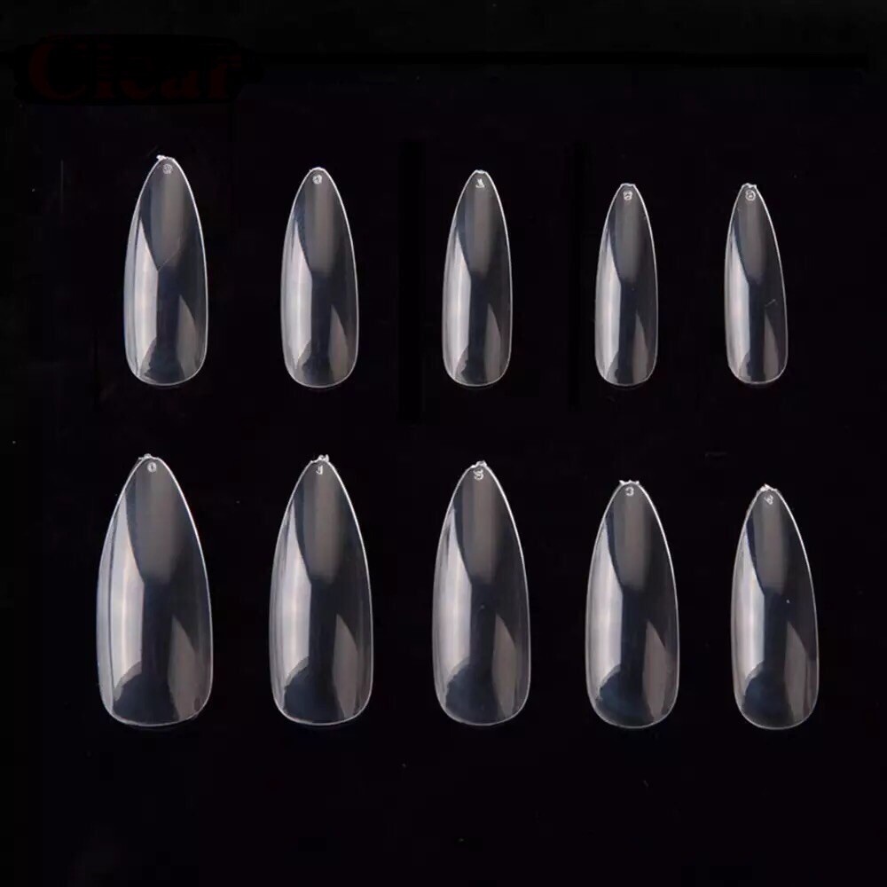 Makartt 500pcs Nail Tips Press On Long Stiletto Full Cover Pointy Claws