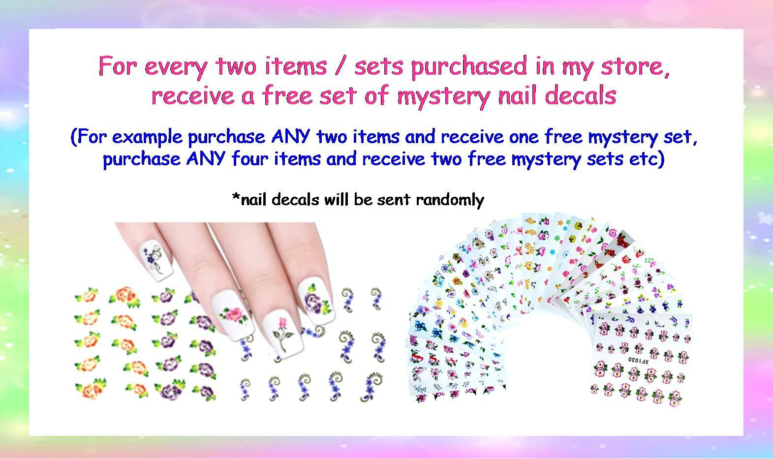 60x BUBBLE O’BILL Nail Art Decals + Free Gems O Bill Icecream Ice Cream 80’s 90s