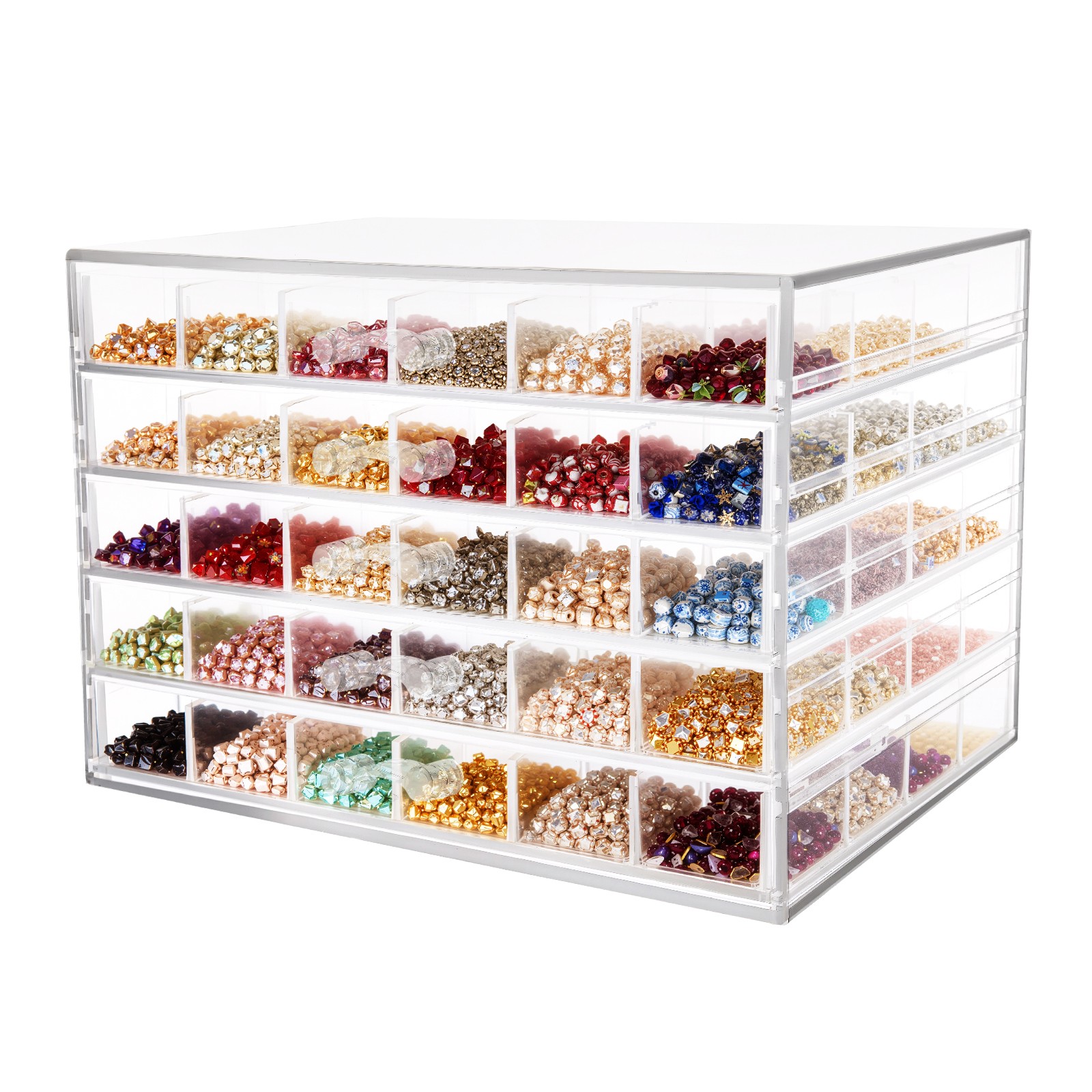 Earring Storage Box Organizer Acrylic Jewelry Storage Box Holder 5 Drawers