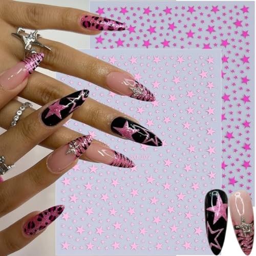 10 Sheets Star Nail Stickers for Nail Art 3D Self Star Nail Stickers-15