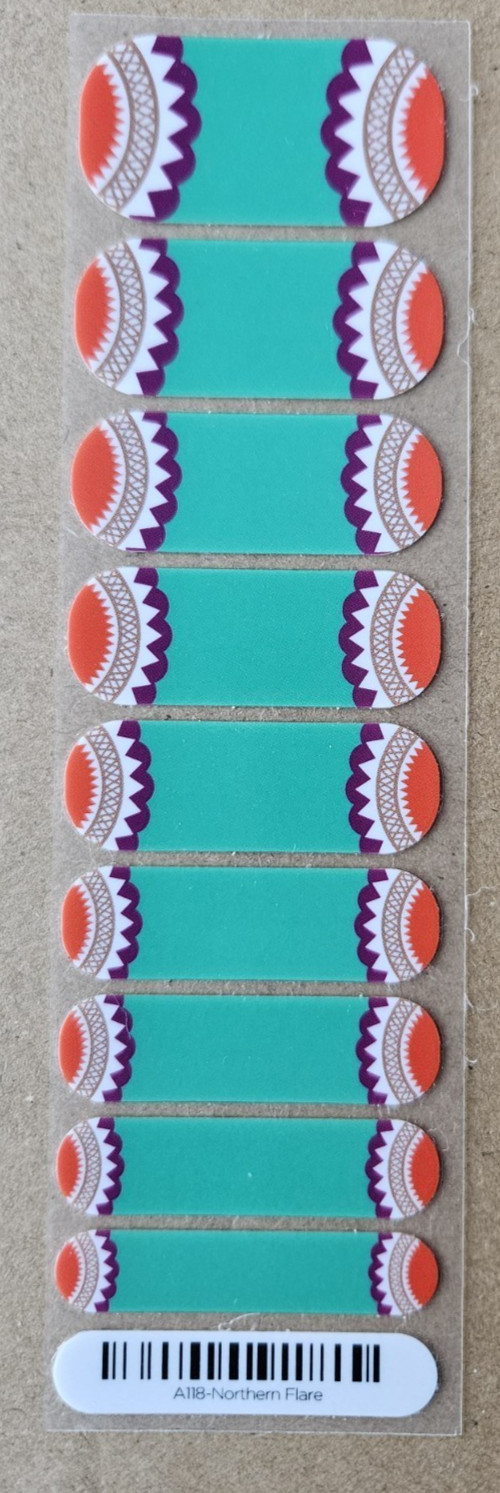 JAMBERRY NORTHERN FLARE HALF SHEET NAIL WRAP RETIRED GGG AUGUST 2014
