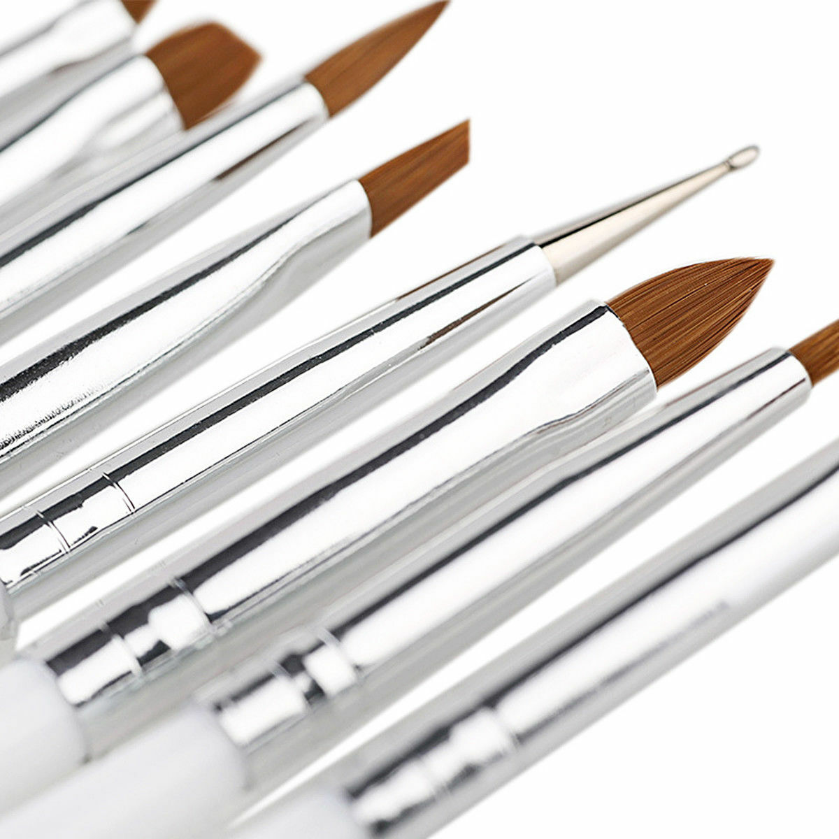 1Set/8Pcs Acrylic Nail Art Pen Tips UV Builder Gel Painting Brush Manicure Tools