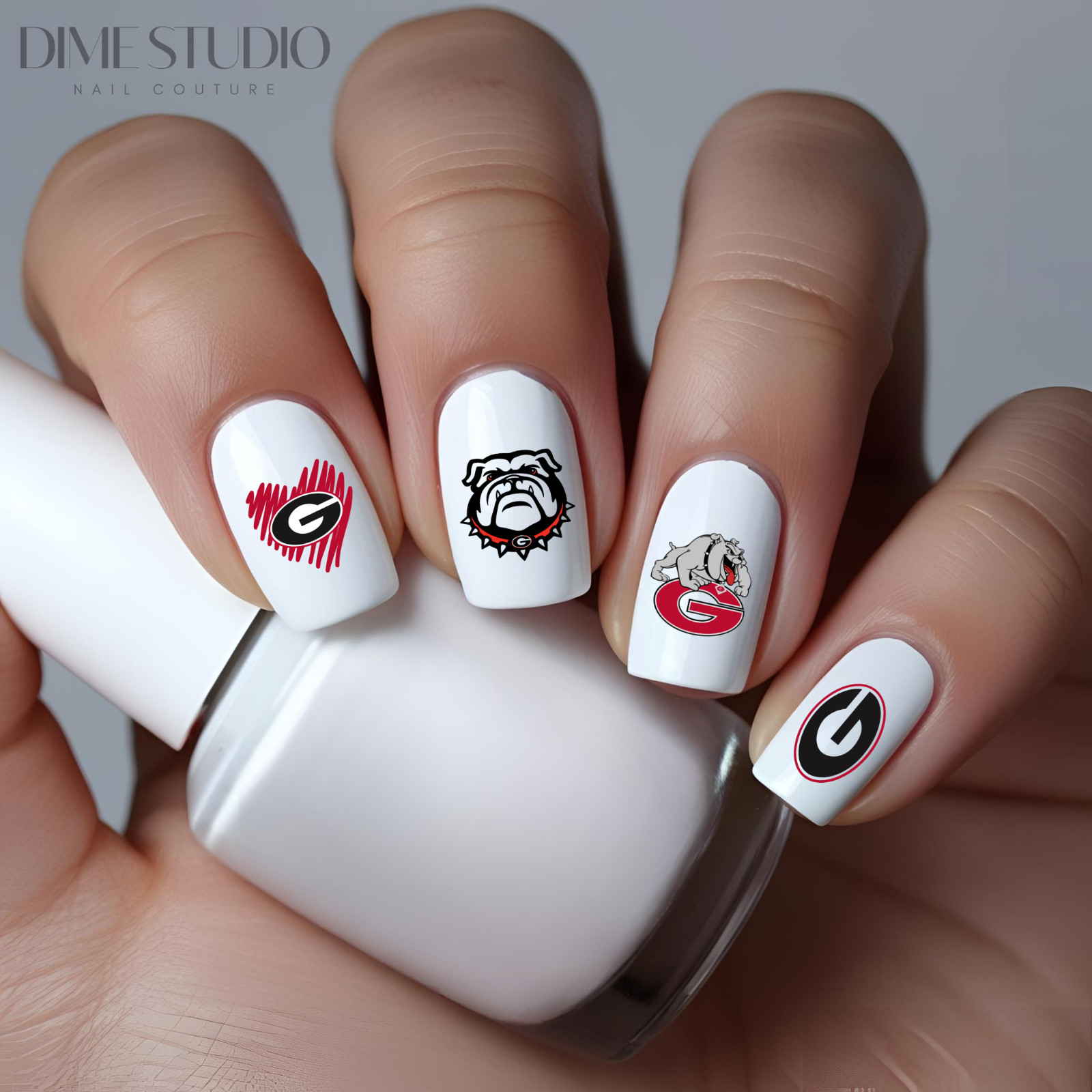 Georgia Bulldogs Football Nail Decals 2 Water Transfer Nail Art