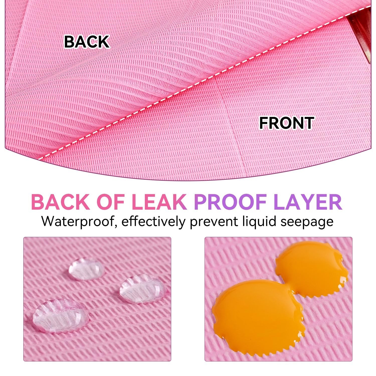 50-Pcs Disposable Pink Nail Mats – 3-Layer Absorbent Desk Protection for Salons