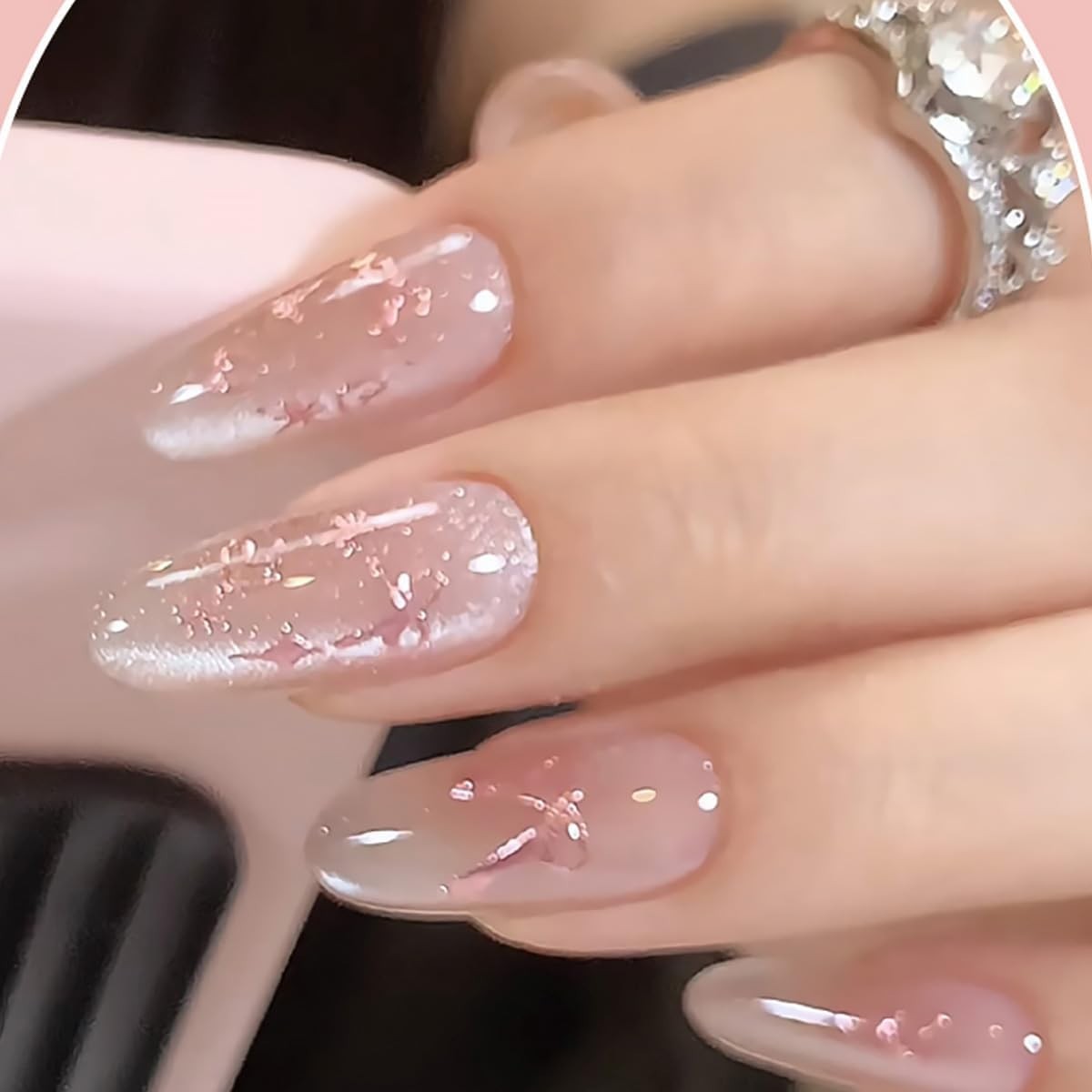 Valentine’s 5D Embossed Nail Art Stickers Romantic Rose Gold & Pink Nail Decals