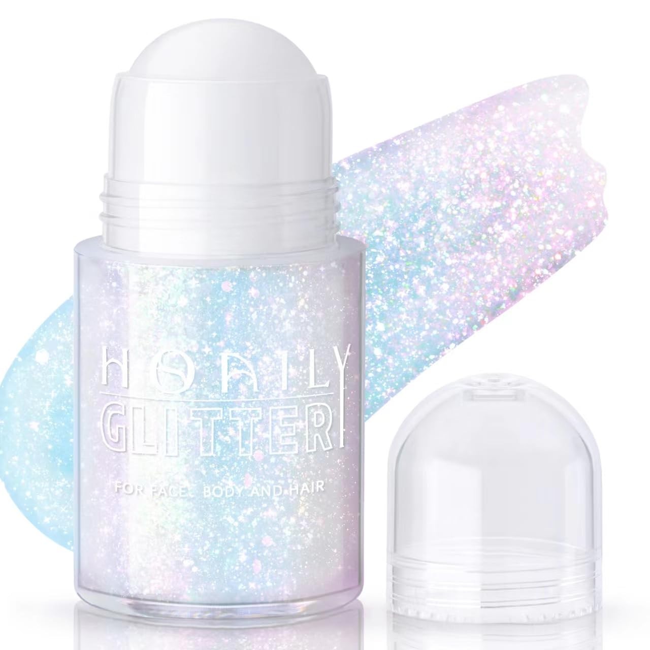 Roll-on Holographic Body Glitter Gel for Face Hair, Chameleon Color Changing Gli