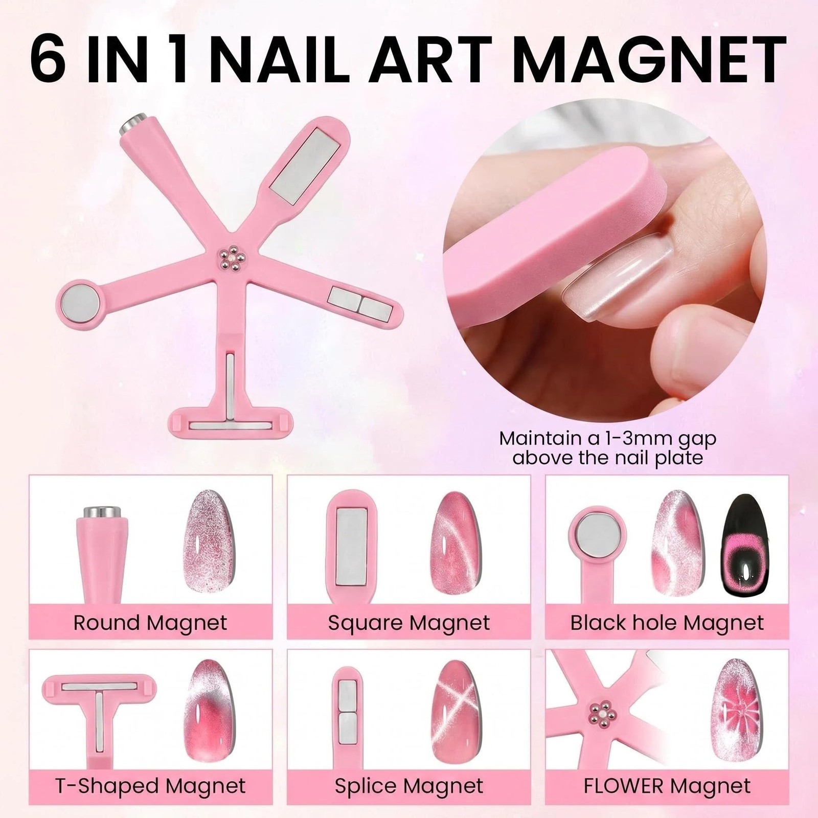 2Pcs Cay Eye Magnet Kit,9 in 1 Nail Polish Magnets for Nail Art, Salon & Home…