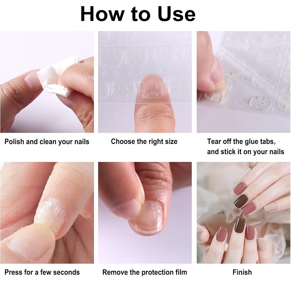 1200Pcs Double-Sided Nail Glue Tape Sticker Adhesive Tabs for Press on Nails