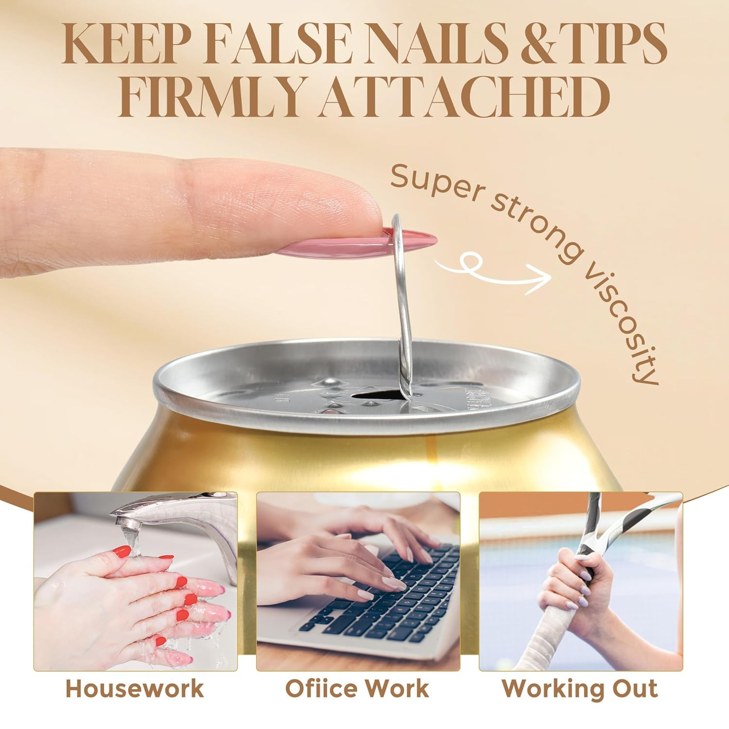 6 in 1 Gel Nail Glue for Nails Tips 10Ml Long Lasting U V Nail Glue Super Strong