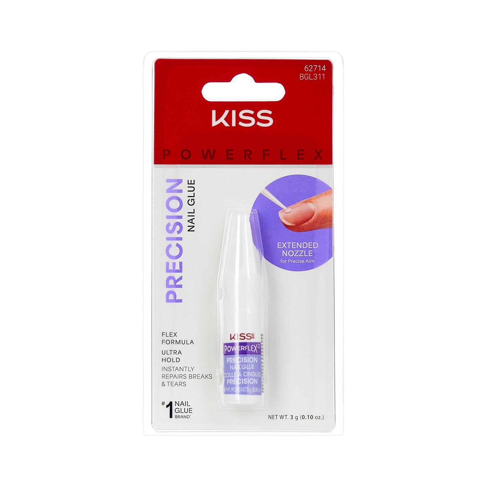 PowerFlex Precision Nail Glue for Press Ons, Kits, Tips & Wraps, 0.10 oz, Ult…