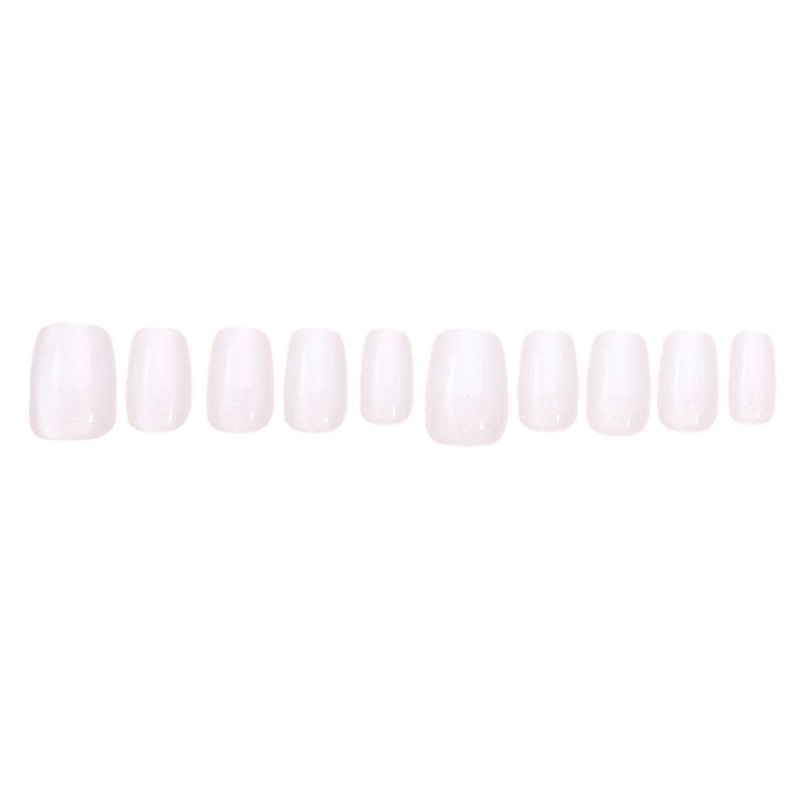 10 Pcs Elegant Short Square Press on Nail White Cats Eye False Nail For Women