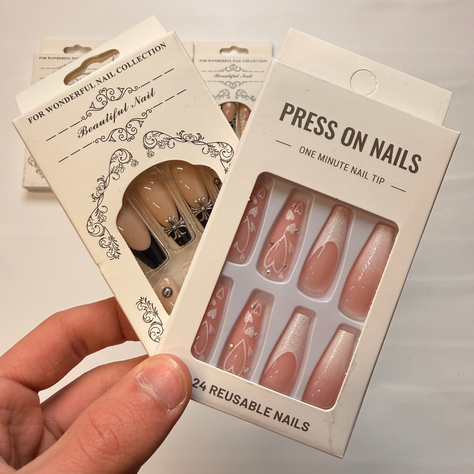 Lot of 10 Pack of 24 New False Press On Nails Assorted Designs and Colors №N17