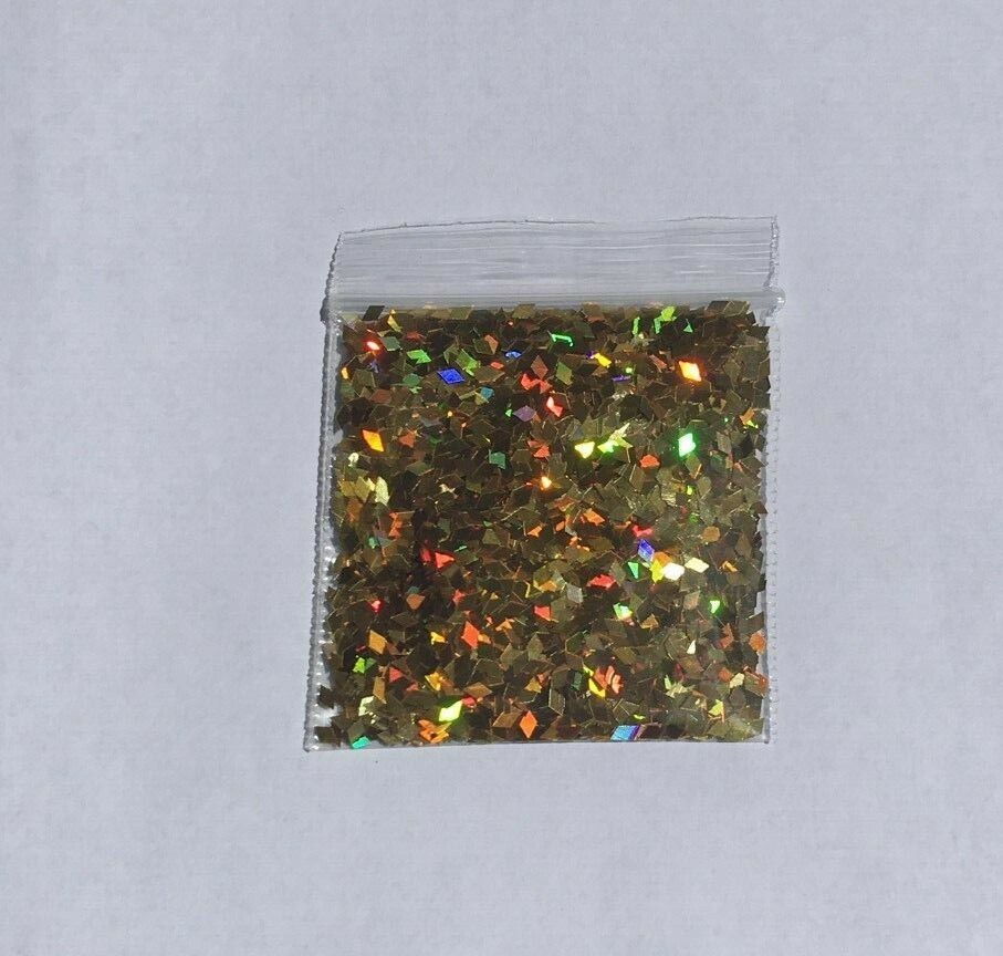 Diamond Shape (Luxury GOLD) 2mm Glitter (1 Tbsp)-Nail Art Face Crafts-US Seller