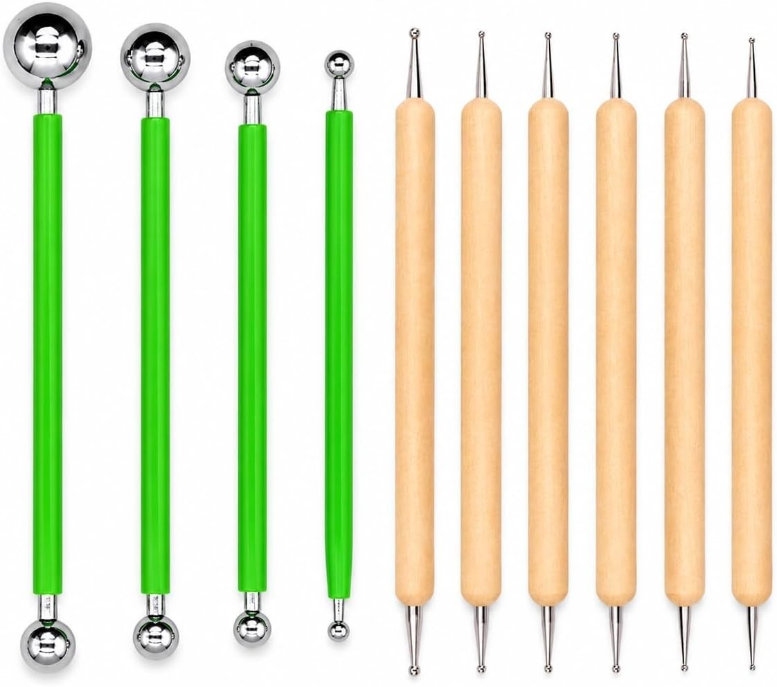 Precision Dotting Tools Kit – 10 Styluses for Rock Painting, Clay, and Mandalas