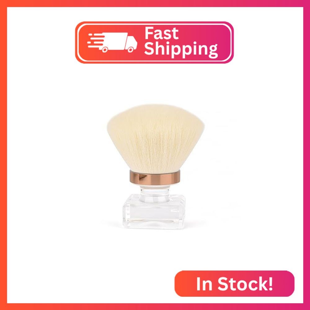 KADS Nail Dust Brush – Flower Shape Crystal Base Nail Cleaning Tool (White Mushr