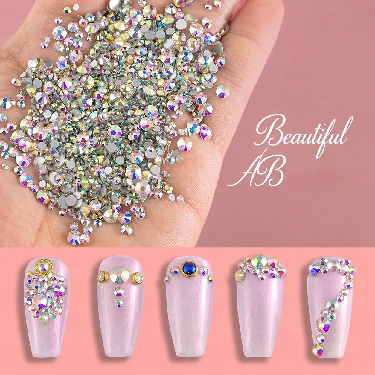 Nail Mini Crystal Rhinestones Clear Flat Back Hotfix Stones DIY Decoration 1mm
