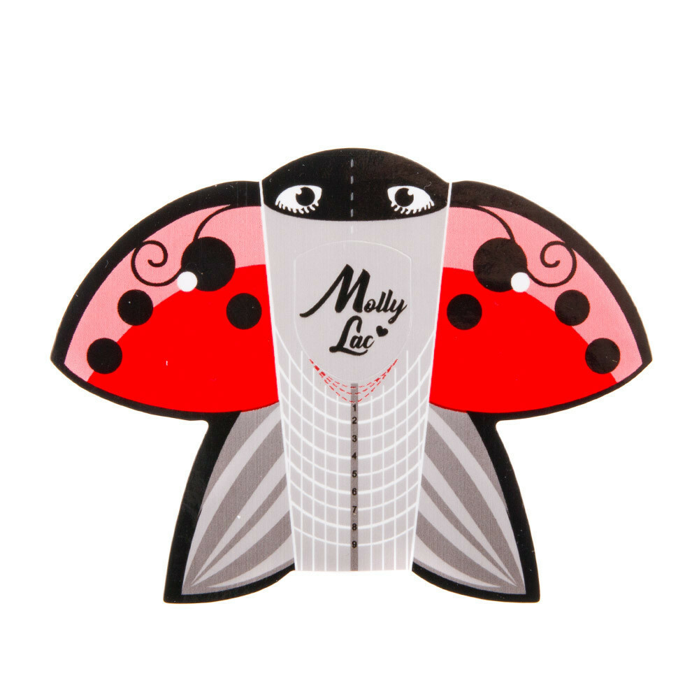 MollyLac Ladybug Nail Extensions Forms Templates UV/LED Gel 10 – 100 pcs