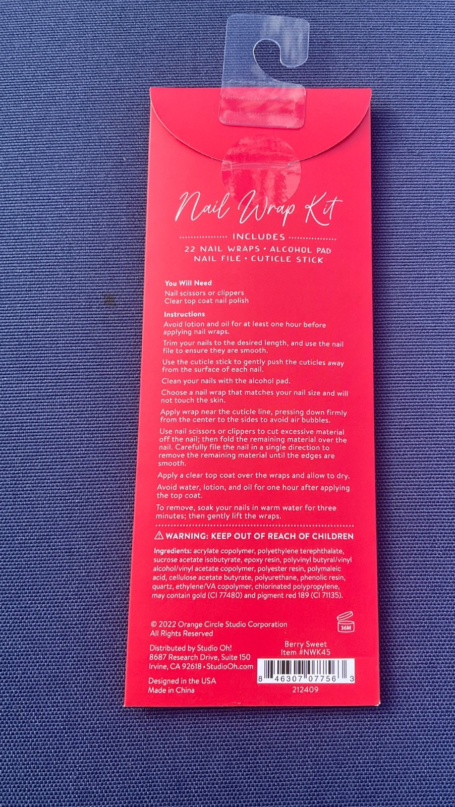 Lot of 2 Studio Oh! Colorful Rendition Nail Wrap Kits