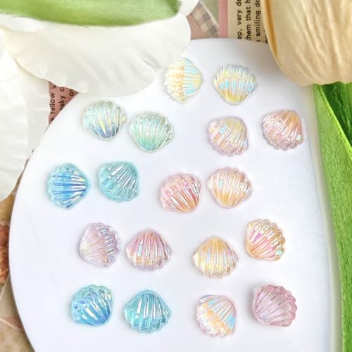 200Pcs Summer Ocean Seashell Nails Charms 3D Resin Shell Nail Art Rhinestones
