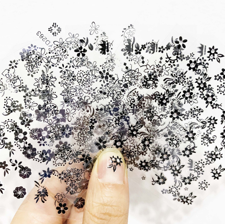 30Sheets Nail Stickers Flowers Rhinestone Self Adhesive Nail Art Decoration NH9
