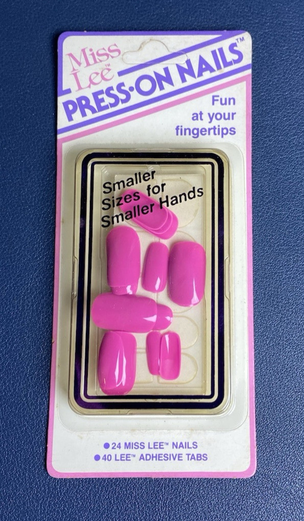 VTG NEW USA Made ’90’s Dead Stock Miss Lee Press on Nails Smaller Hands Pink