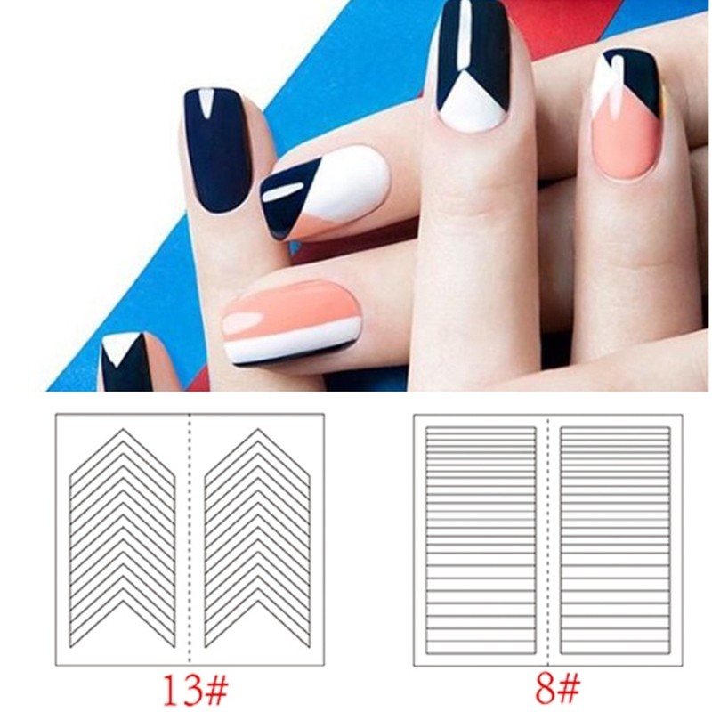French Manicure Edge Auxiliary Nail Sticker Moon Shape Self-Adhesive Nail Tip