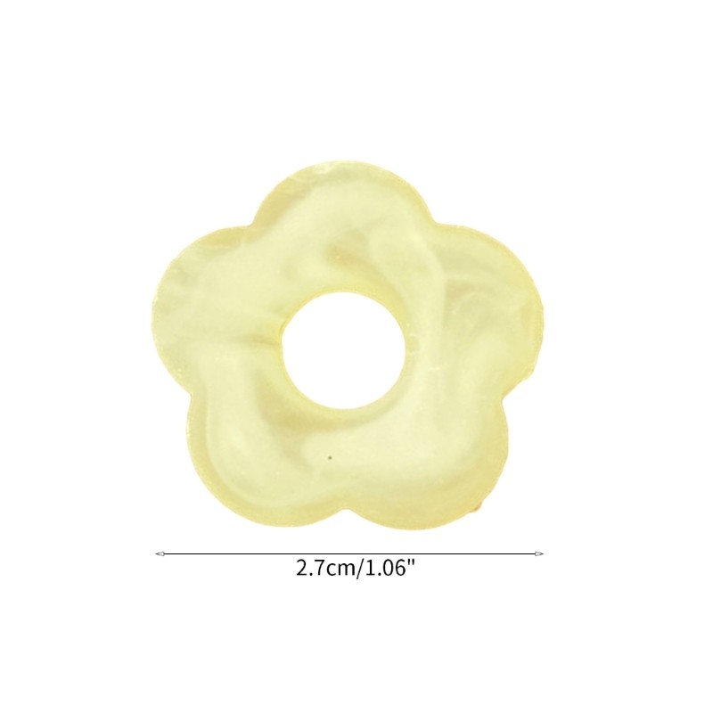 Acrylic Pendants Hollow Five Petal Matte Flower Bead Charm Ornament Easy to Use